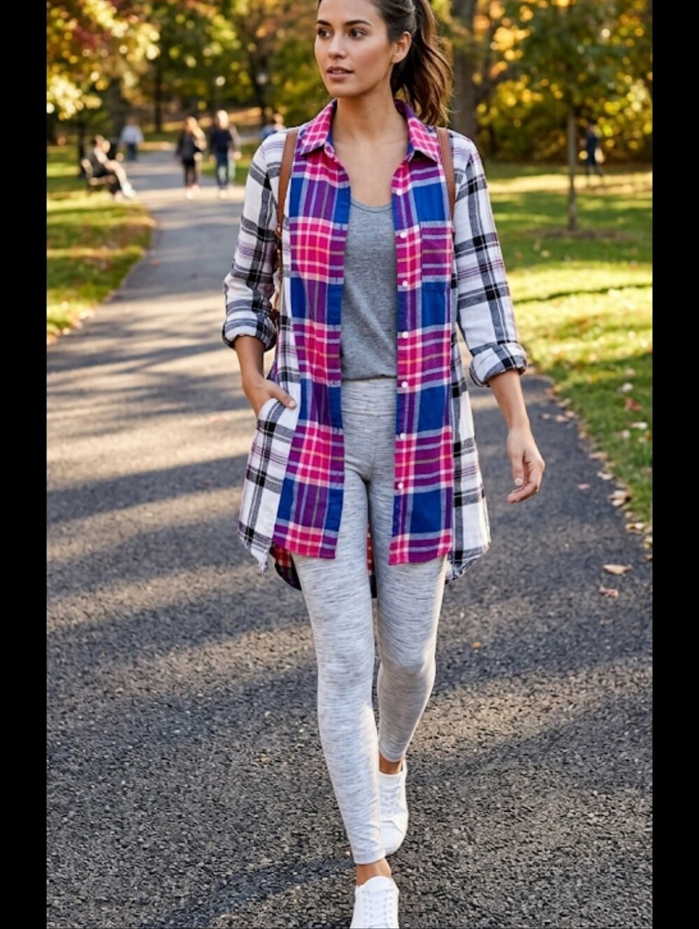 Spliced Flannel Plaid Shirt Upcycled Mens M or Woman L unisex